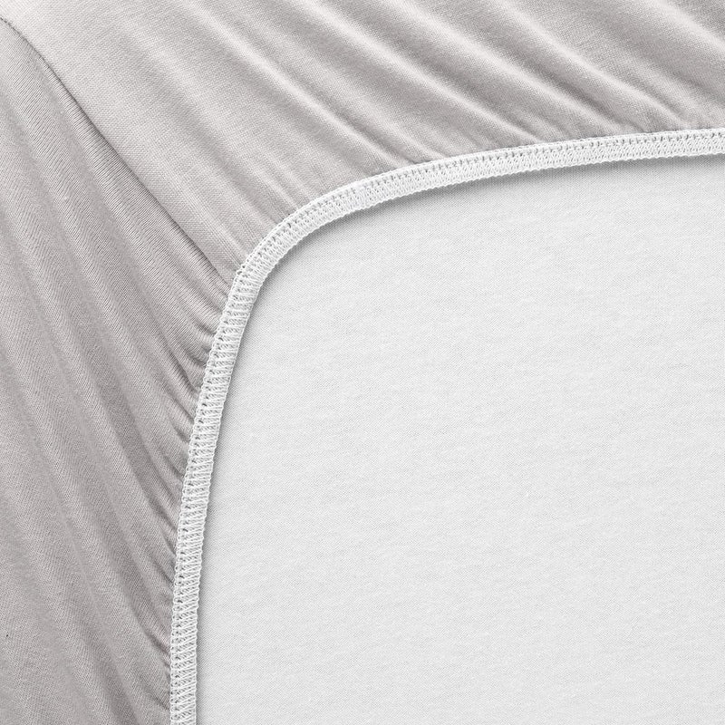 SHEETWORLD.COM SheetWorld Fitted Pack N Play Playard Sheet Compatible with Maxi COSI Swift Play Yard 31 x 39 inches, 100% Cotton Jersey, Hypoallergenic, Butter Soft, Silver Grey, Made in USA - Image 2